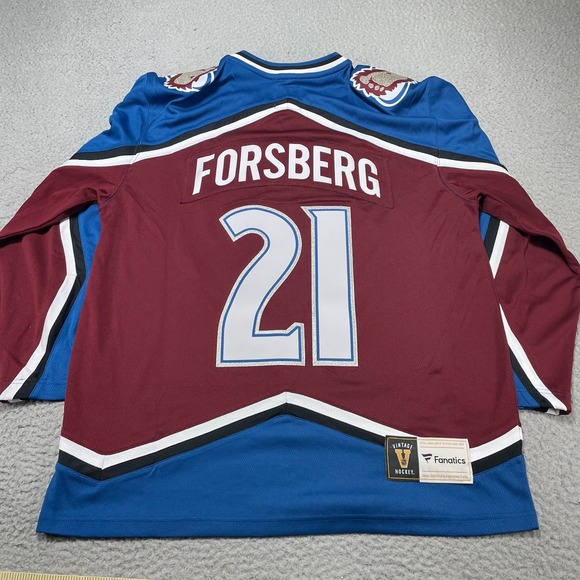 Colorado Avalanche Jersey Mens Large Red NHL Hockey Fanatics Forsberg 21 - Picture 5 of 14